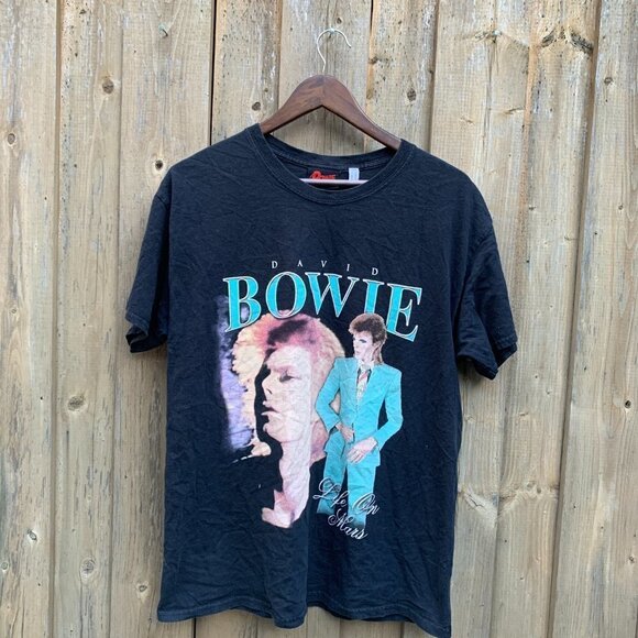 Vintage David Bowie Graphic T Shirt Black - Picture 2 of 5